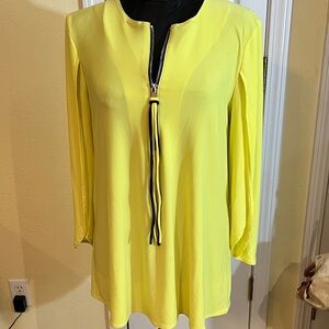 Joseph Ribkoff Vibrant Yellow Tunic with Zip Detail